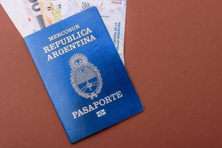 Argentine passport with blue cover