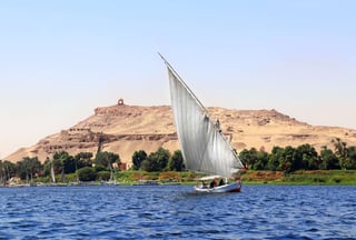 Felucca sailing on Nile near Aswan