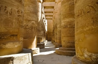 Hieroglyphic columns inside the Karnak Temple Luxor