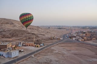 Hot air balloon over the Luxor desert