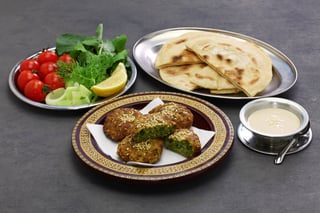 Plate of Egyptian Tammeya falafel
