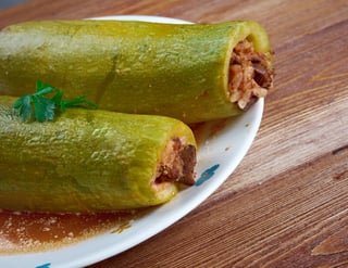 Stuffed zucchini with rice and meat Stuffed zucchini with rice and meat