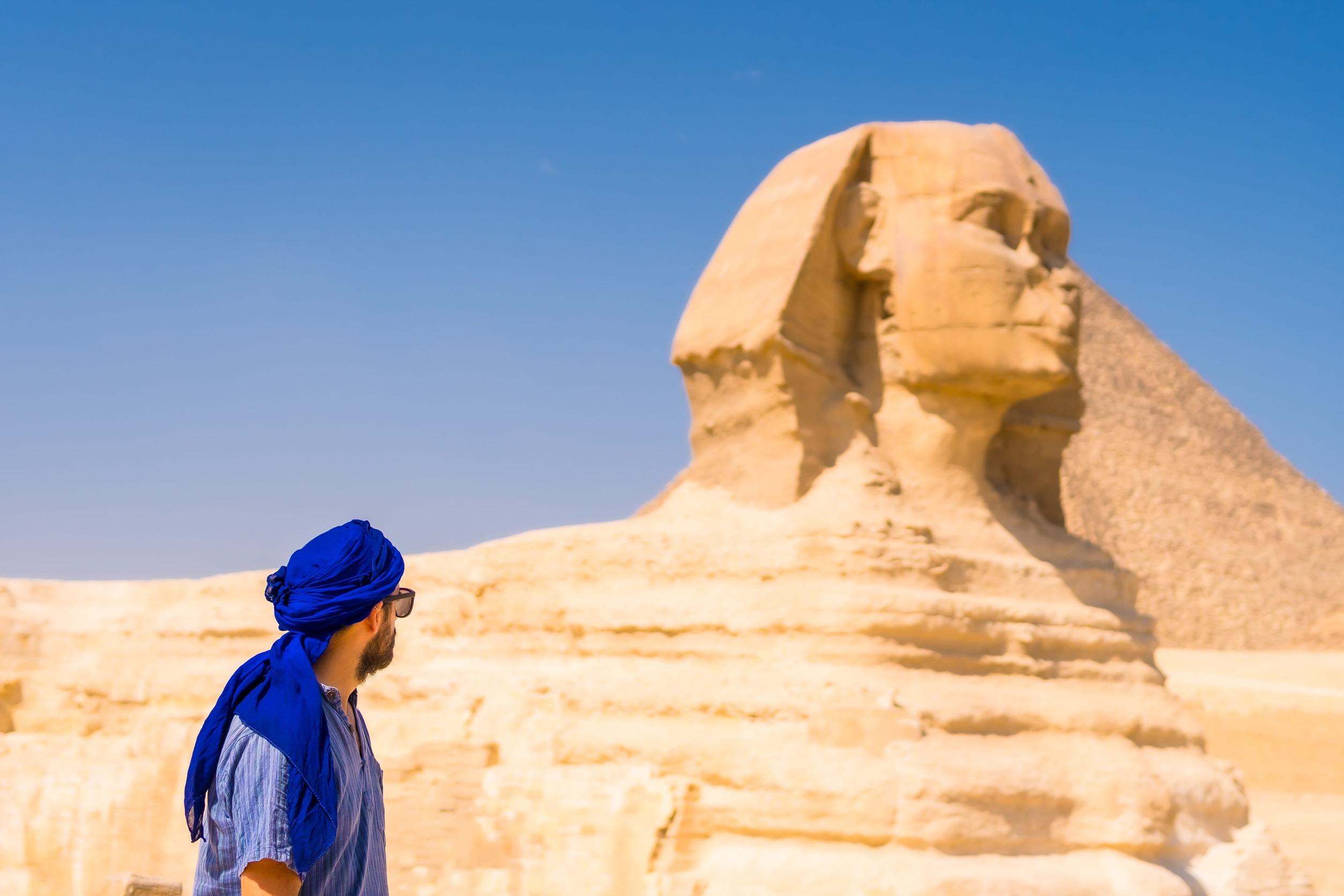A Tourist near the Great Sphinx of Giza