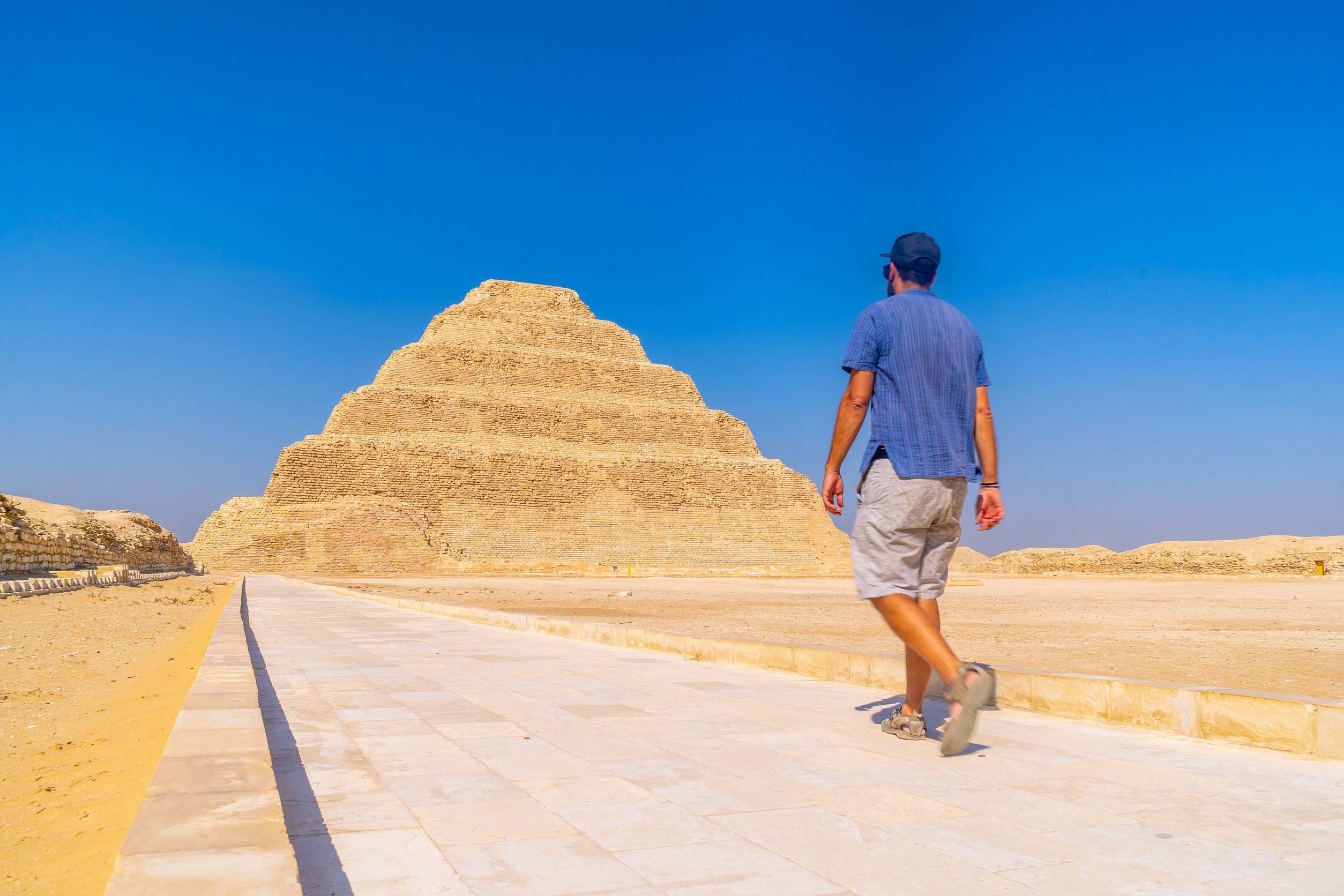 https egypt eta com images a young man walking in the stepped pyramid of djoser saqqara egypt the most important
