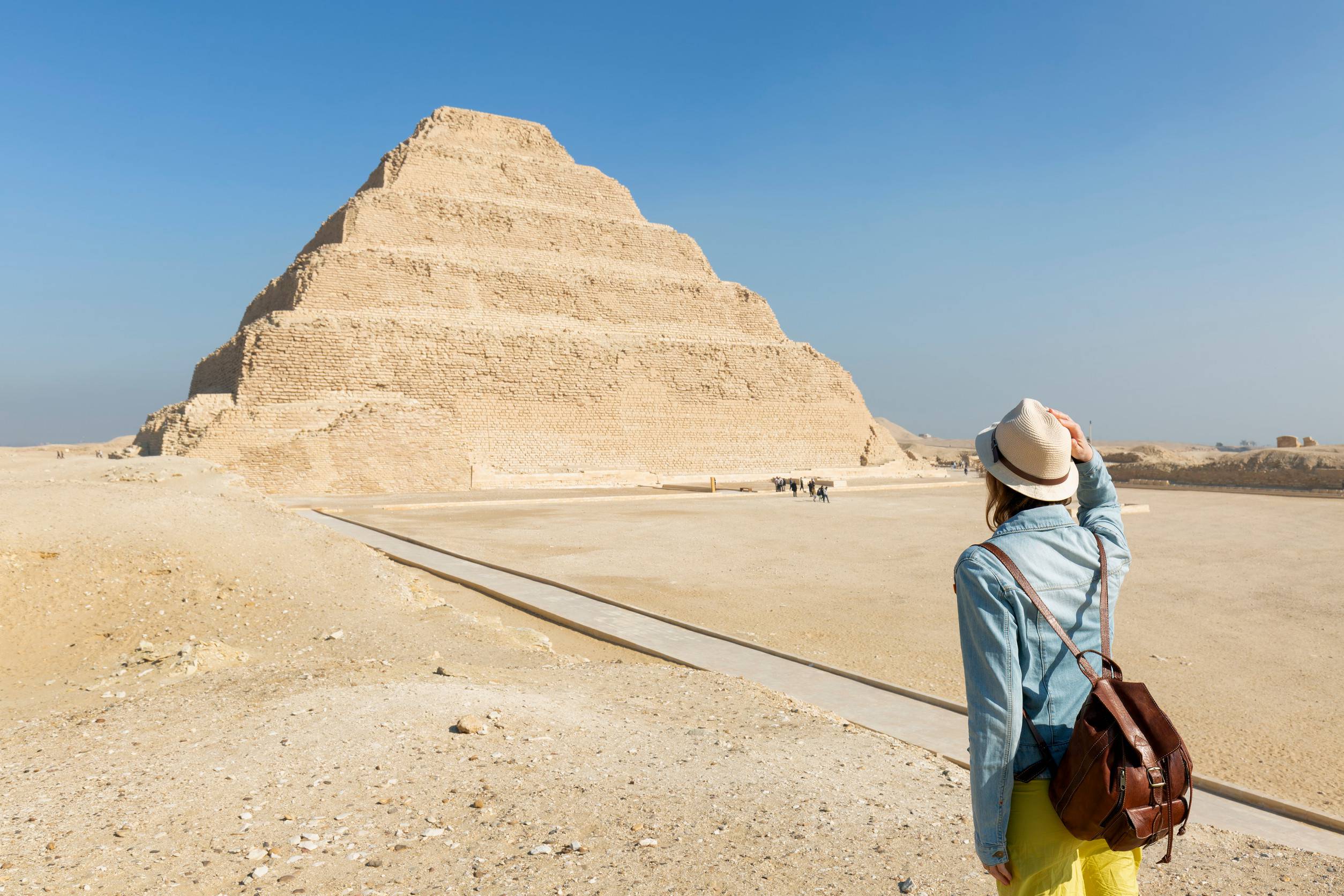 https egypt eta com images a young tourist at the stepped pyramid of djoser saqqara egypt the most important necropolis