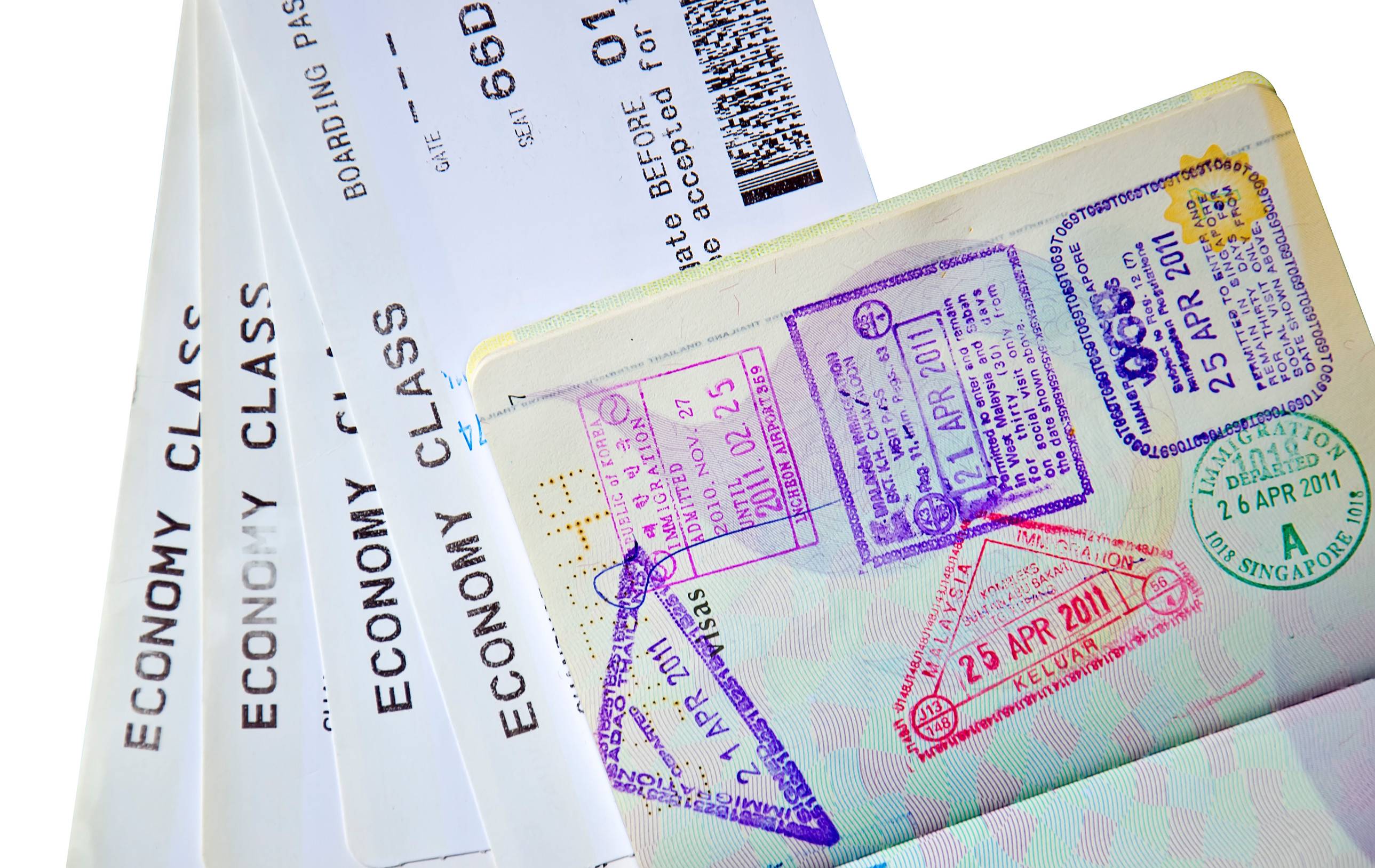 Airline Tickets And Passport Close Up