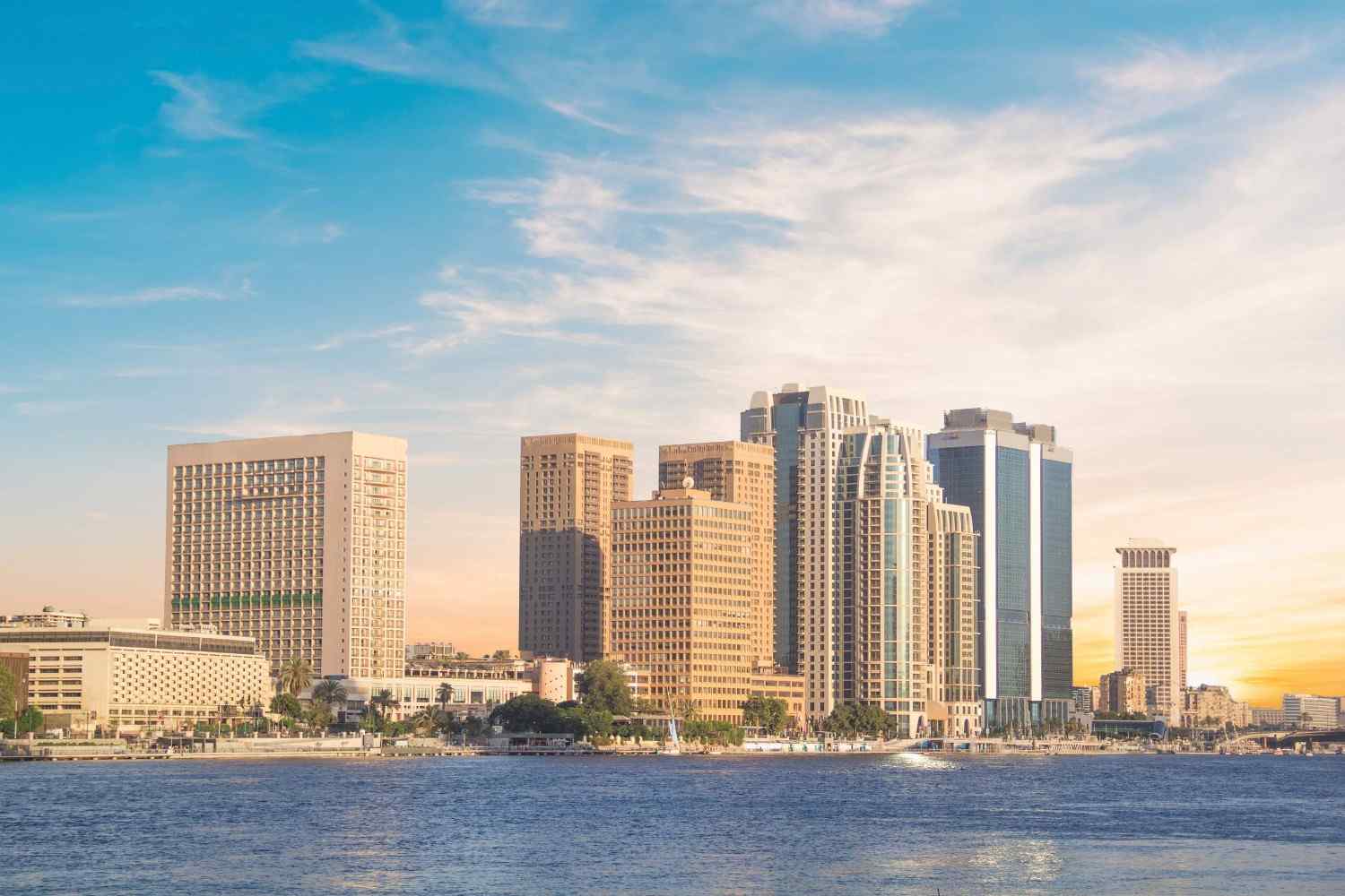 Beautiful View Of The Nile Embankment In The Center Of Cairo