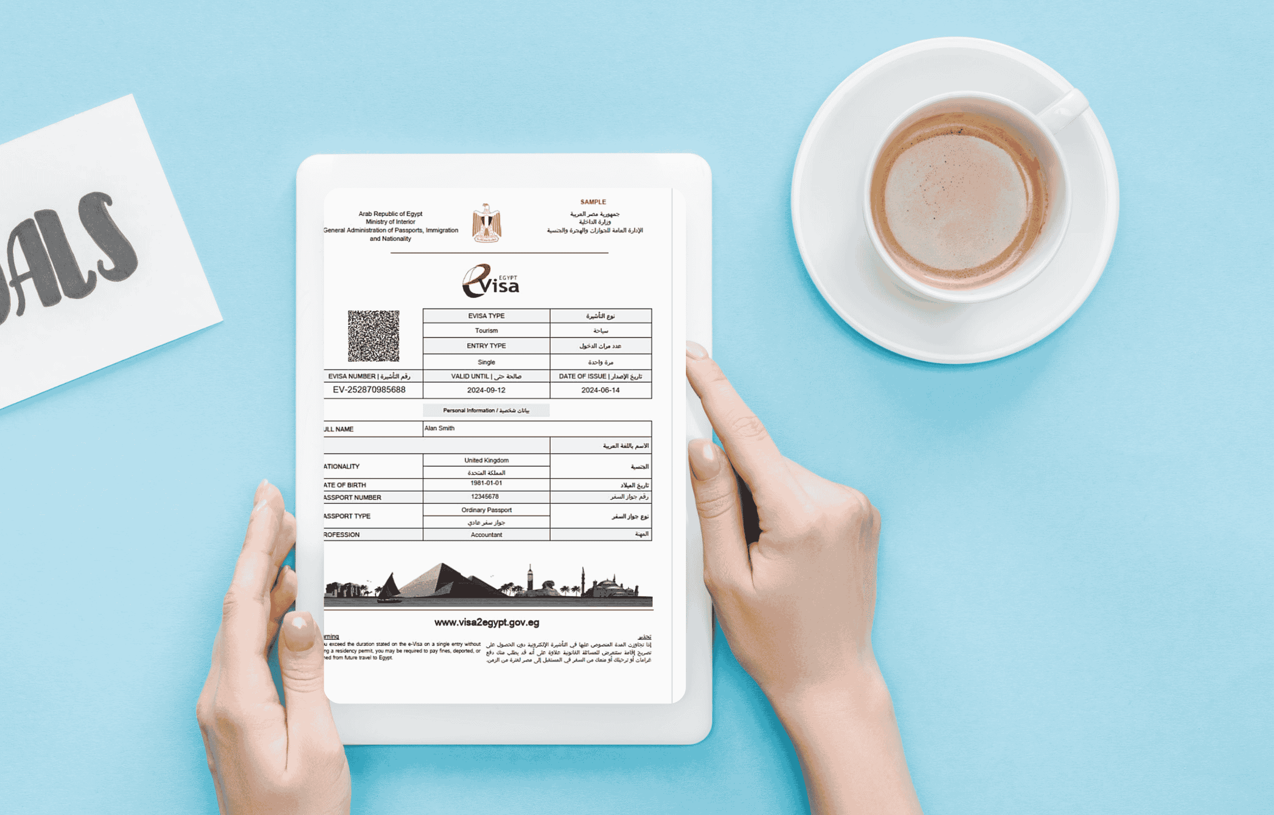 Egypt Visa Sample