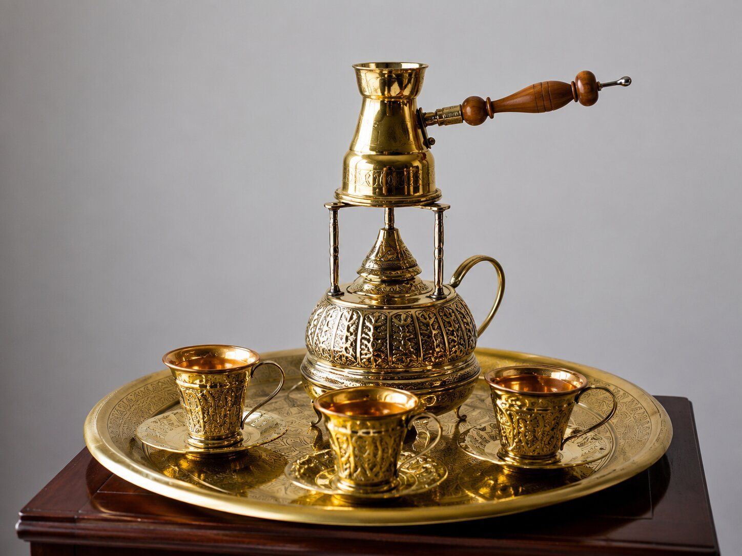 Egyptian Brass Coffee Set Egyptian Brass Coffee Set