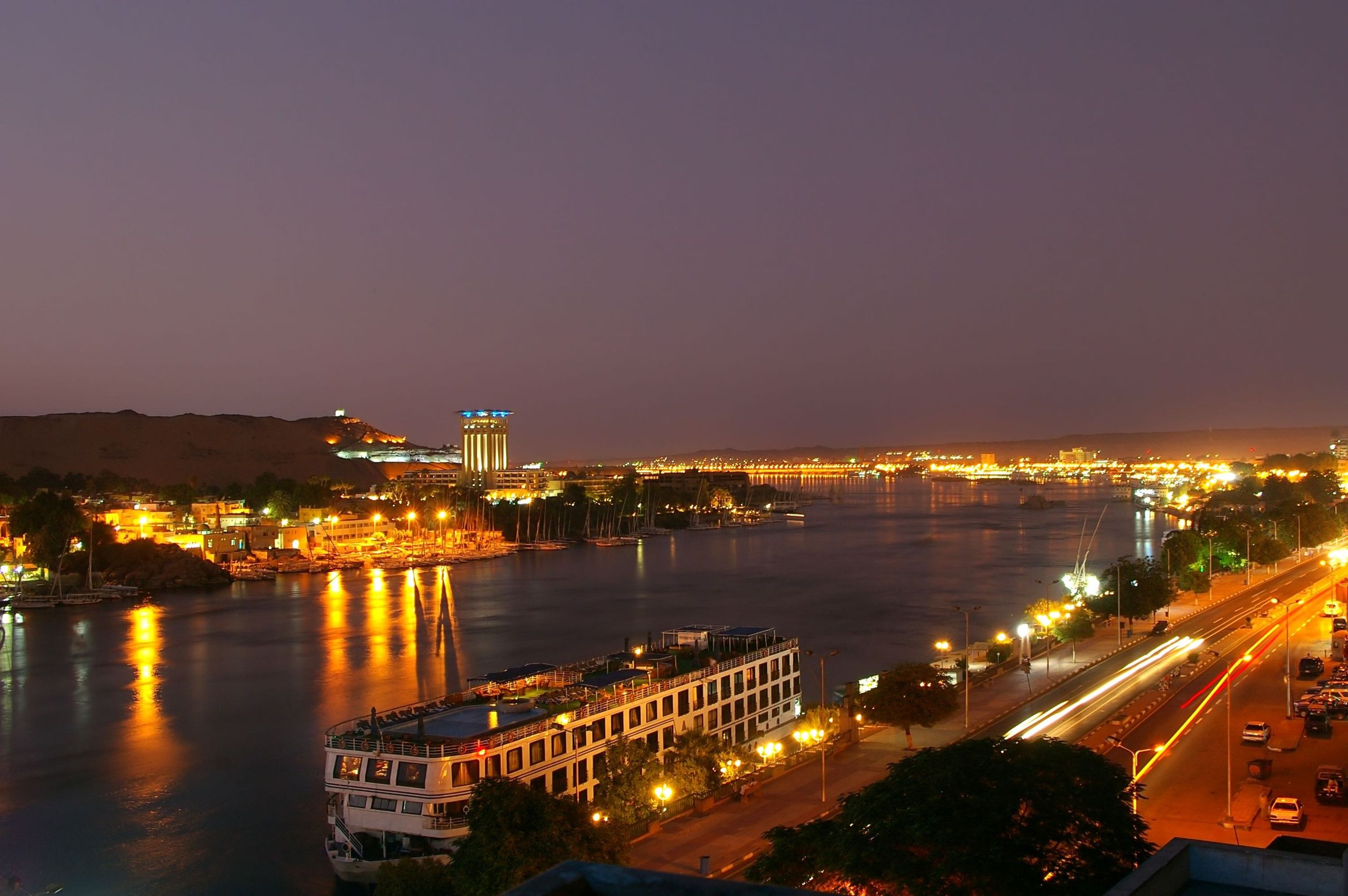 Nile River cruise at night