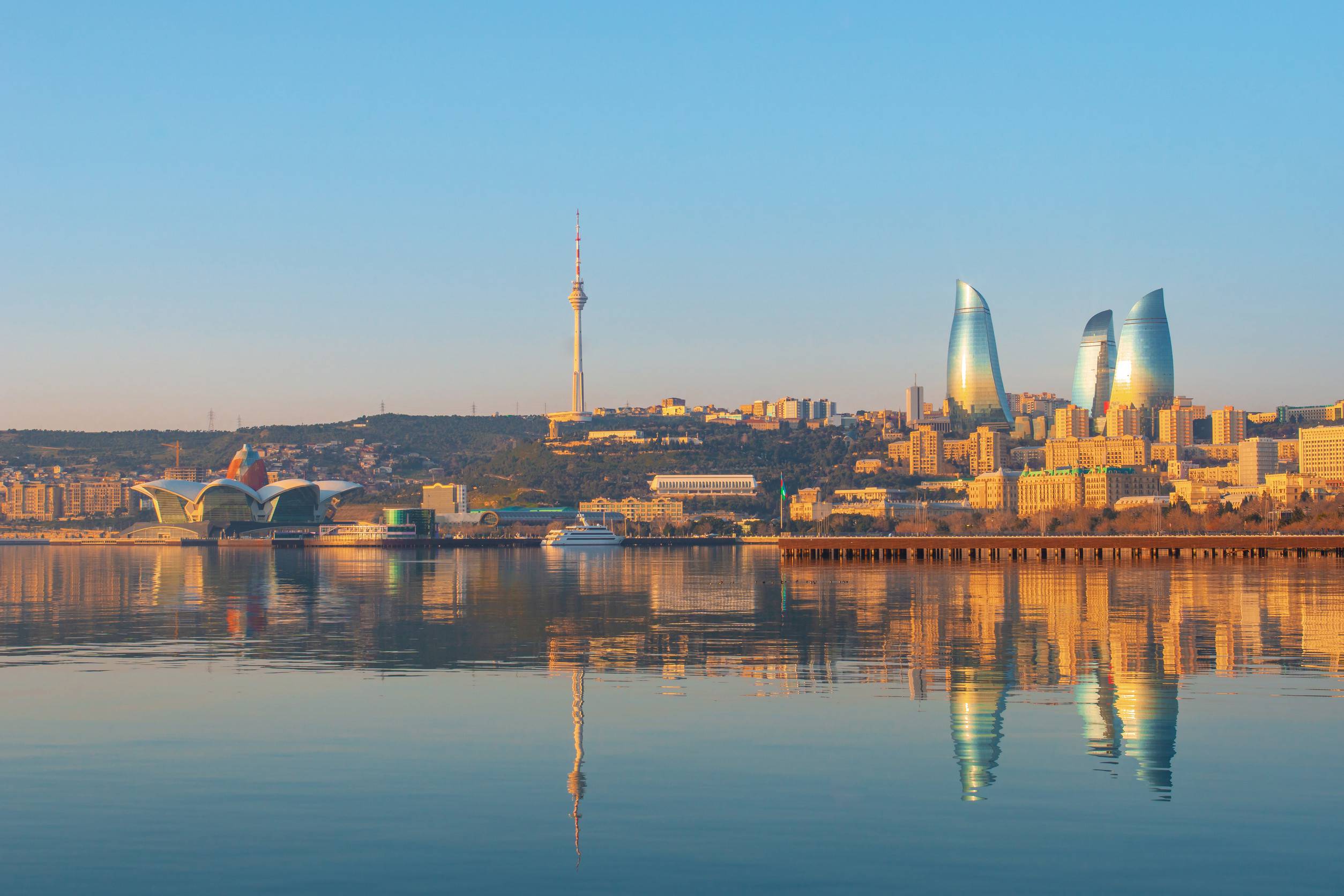 https egypt eta com images panoramic cityscape view of baku in the morning capital city of azerbaijan flame tower