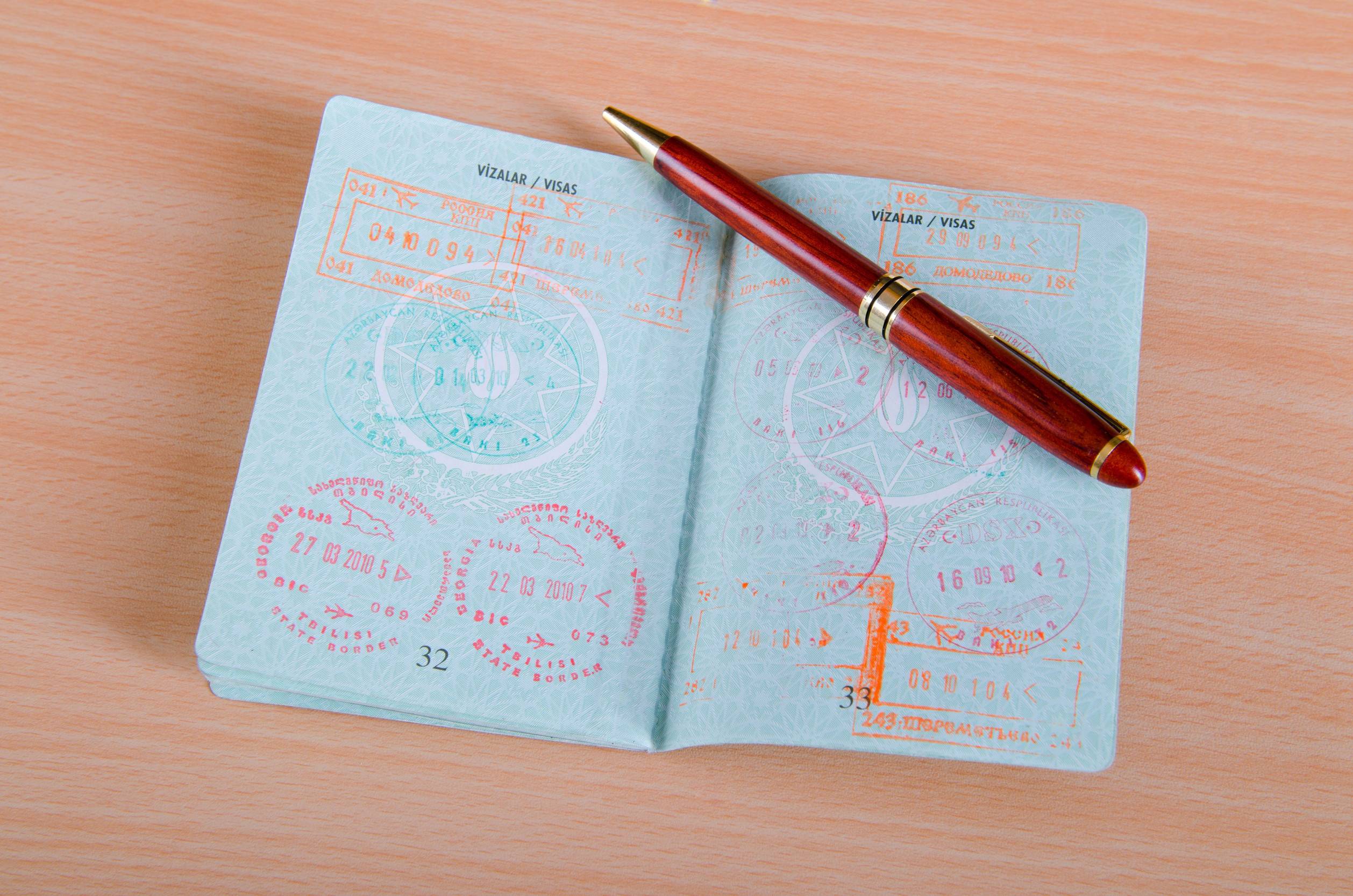 Passport With Airport Stamps