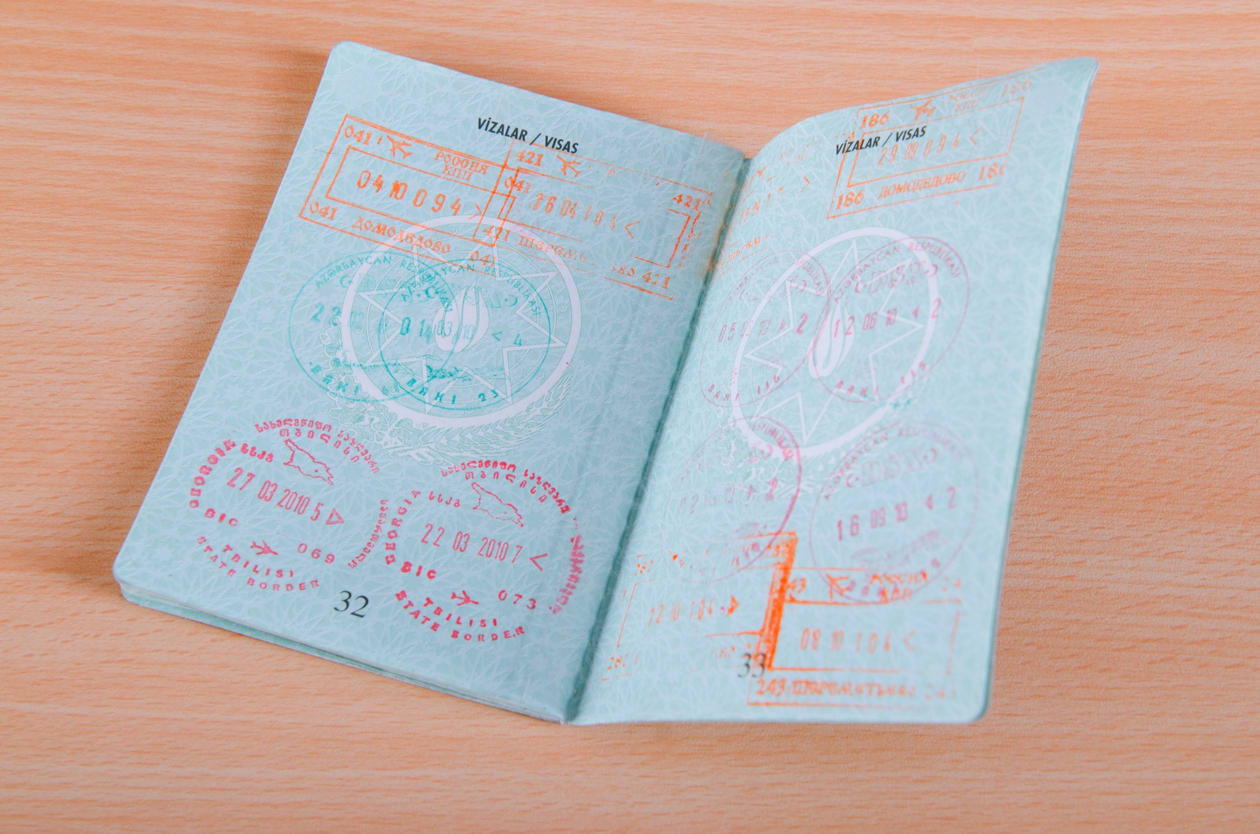 Passport With Airport Stamps