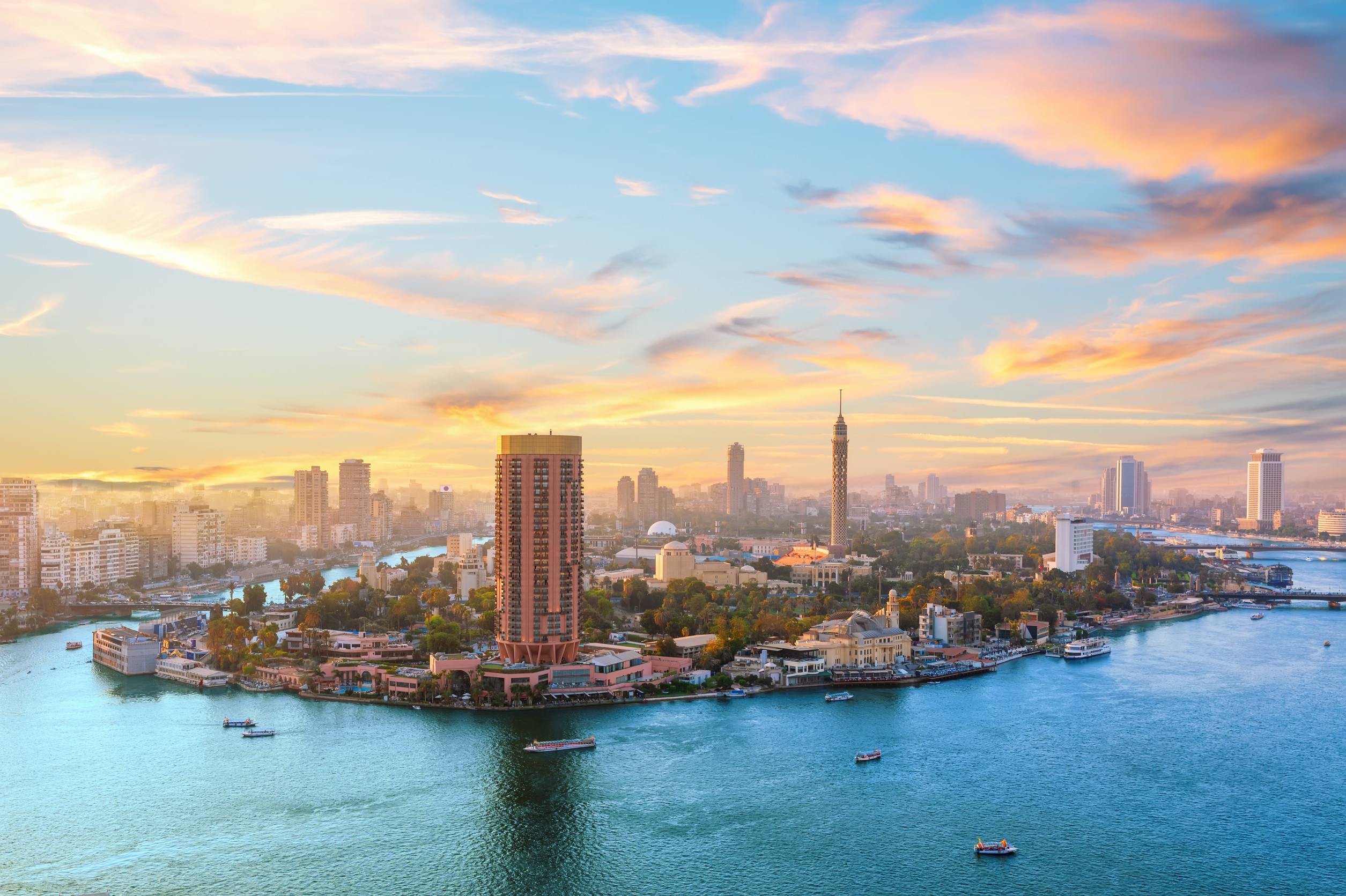 https egypt eta com images sunset over the nile river fancy buildings and tv tower of cairo