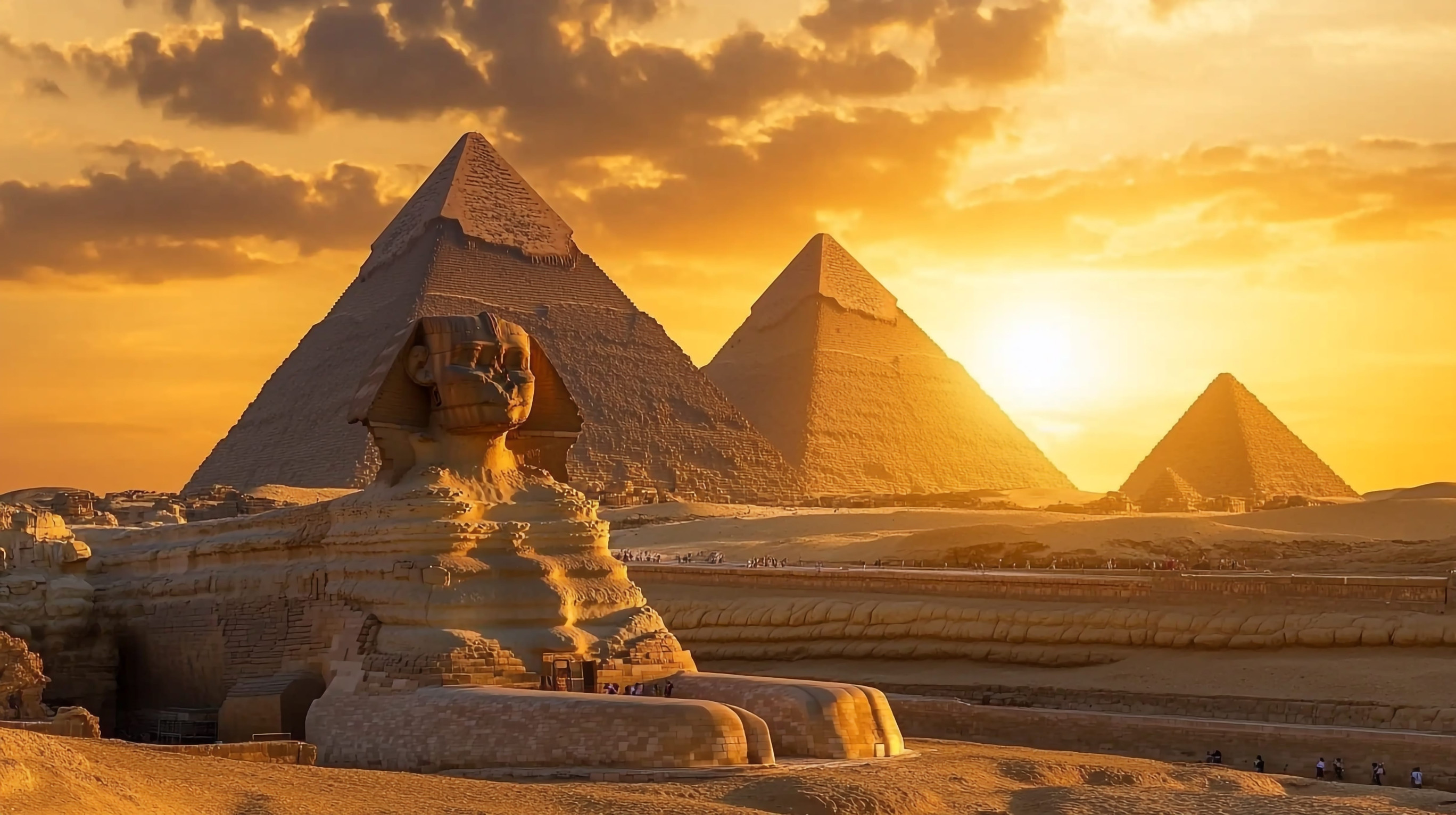 The Great Sphinx of Giza at sunset, Cairo, Egypt