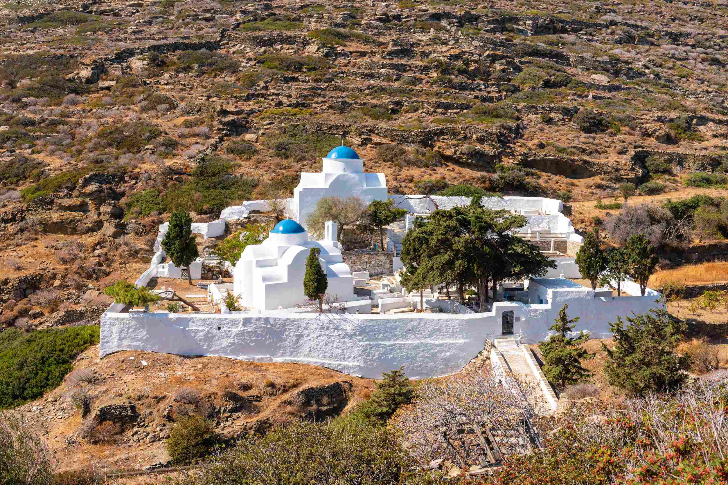 https egypt eta com images white churches with blue domes in the cemetery under kastro of sifnos cyclades greece
